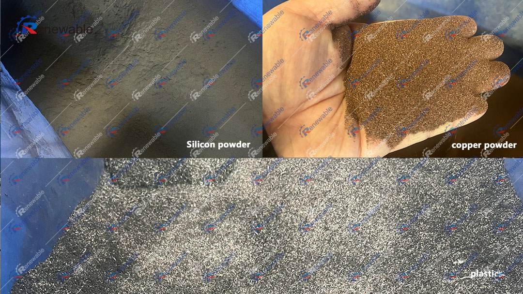 Silicon powder, copper powder, plastics